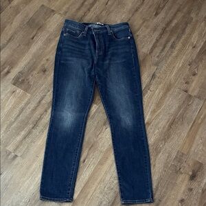 Lucky Brand Dark Blue Denim Jeans with Tan Stitching